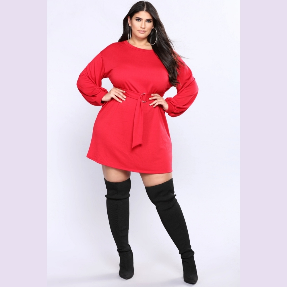 Fashion Nova Red "Quiet on Set" Dress
